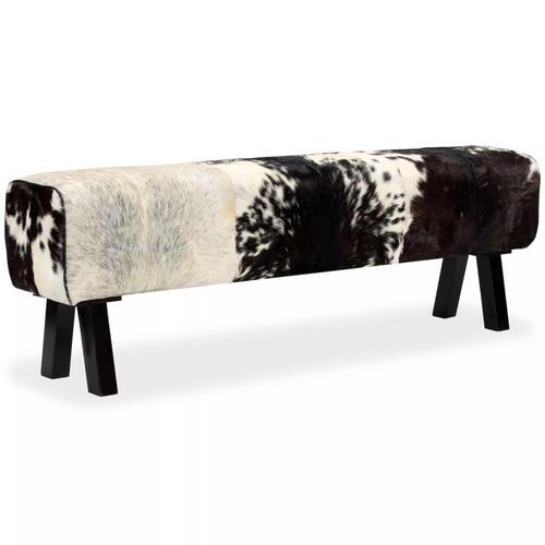 Bænk ægte gedelæder 160 x 28 x 50 cm
