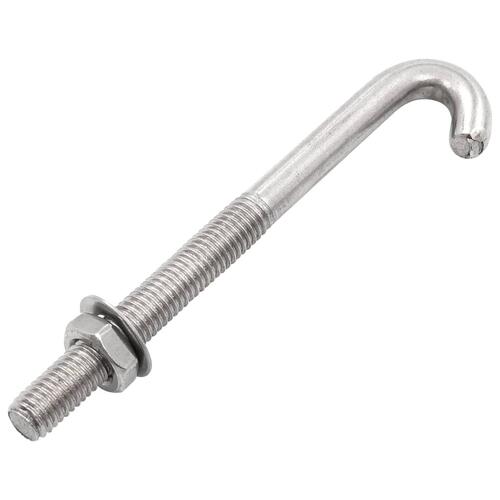 Forankret J-bolt 25 sæt med møtrik og spændeskive M8 x 100 mm