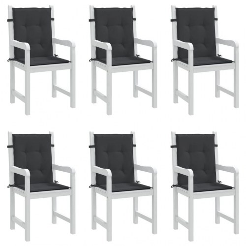 Stolehynder med lav ryg - 6 stk., 100×50×3 cm, oxfordstof, sort