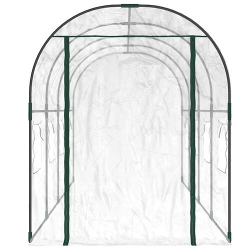 Drivhus 160x400x190 cm PVC og pulverlakeret stål transparent