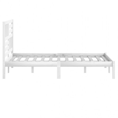 Sengeramme 160x200 cm King Size massivt fyrretræ hvid