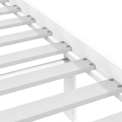 Sengeramme 160x200 cm King Size massivt fyrretræ hvid