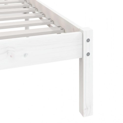 Sengeramme 160x200 cm King Size massivt fyrretræ hvid