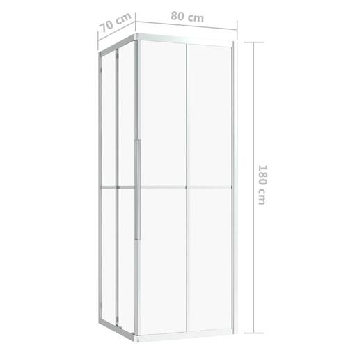 Brusekabine 80x70x180 cm sikkerhedsglas
