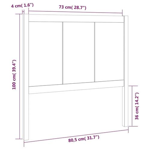 Sengegærde 80,5x4x100 cm massivt fyrretræ grå