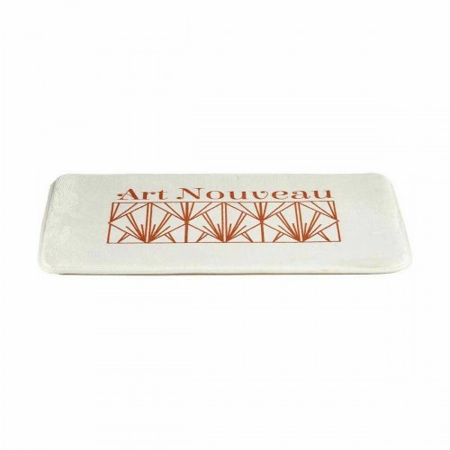 Bademåtte Berilo Art Nouveau - hvid/bronze, PVC-bund, 40 × 60 cm (12 stk.)