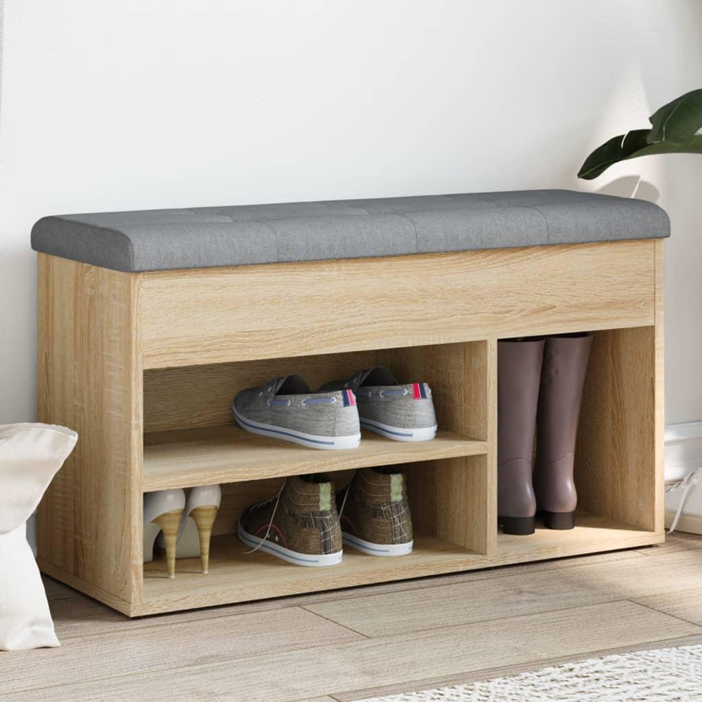 Skobænk 82x32x45 5 Cm Konstrueret Træ Sonoma Eg