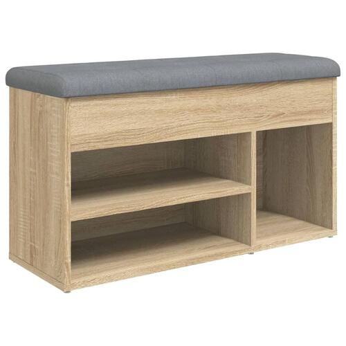 Skobænk 82x32x45,5 cm konstrueret træ sonoma-eg