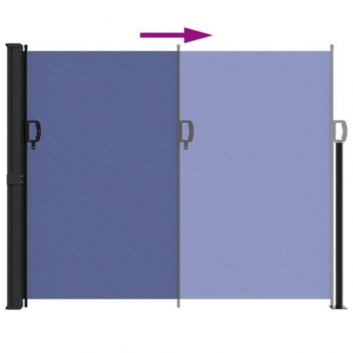 Sammenrullelig sidemarkise 160 × 600 cm - blå