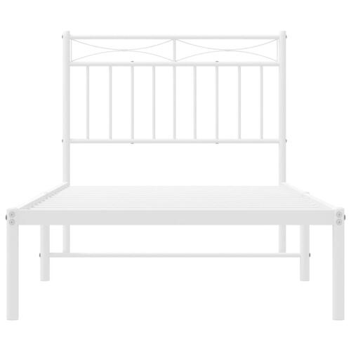Sengeramme med sengegavl 90x200 cm metal hvid