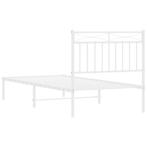 Sengeramme med sengegavl 90x200 cm metal hvid