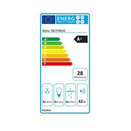 Konventions-emhætte Balay 3BC598GG 90 cm 840 m3/h 55 dB 163W Grå