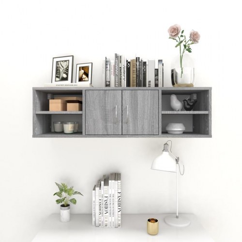 Væghylde 102×30×29 cm i konstrueret træ - grå sonoma-eg