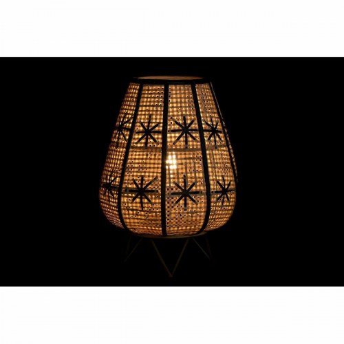 Bordlampe i spanskrør og sort metal - 37 x 37 x 47 cm, E27, 50 W