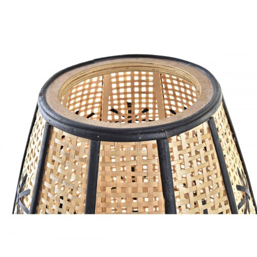 Bordlampe i spanskrør og sort metal - 37 x 37 x 47 cm, E27, 50 W