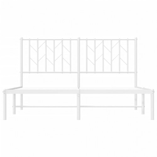 Sengeramme med sengegavl 135x190 cm metal hvid
