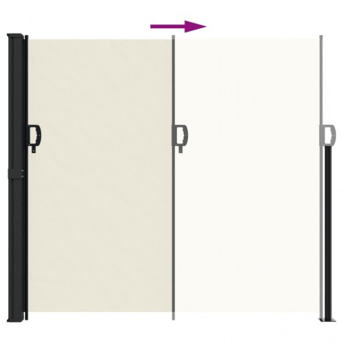 Sammenrullelig sidemarkise 180 × 600 cm - cremefarvet