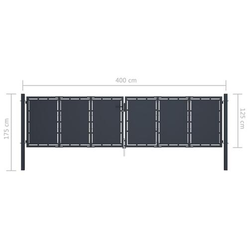 Havelåge 400 x 125 cm stål antracitgrå