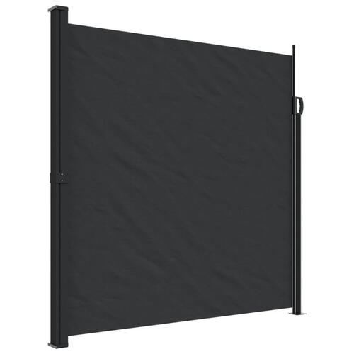 Sammenrullelig sidemarkise 200x600 cm sort