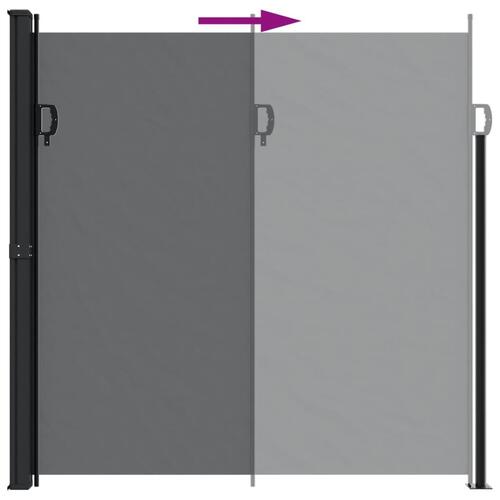Sammenrullelig sidemarkise 200x600 cm sort