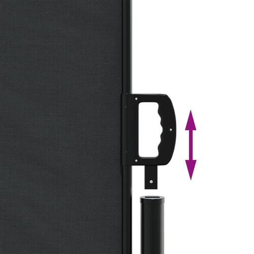 Sammenrullelig sidemarkise 200x600 cm sort