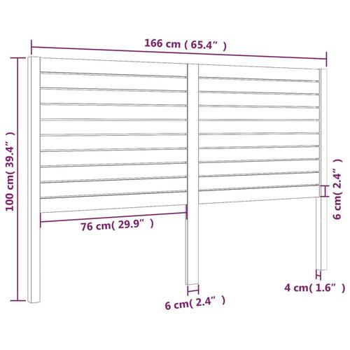 Sengegærde 166x4x100 cm massivt fyrretræ