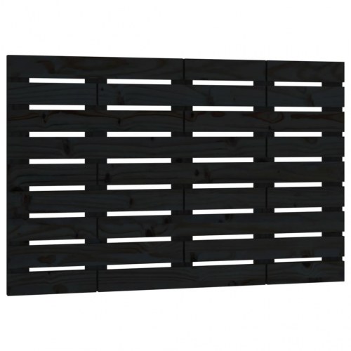 Sengegavl 106 x 3 x 63 cm i massivt fyrretræ - sort