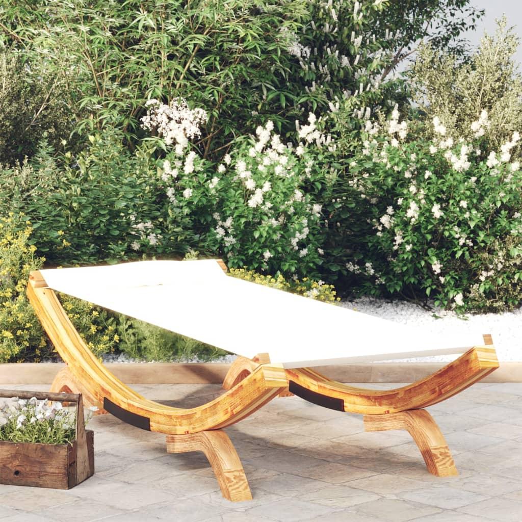 Loungeseng 100x188,5x44 cm bøjet træ cremefarvet