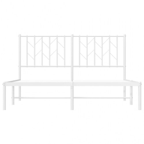 Sengeramme med sengegavl 140x200 cm - metal, hvid