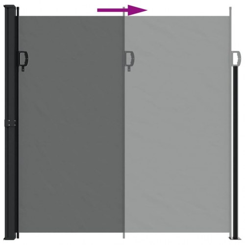 Sammenrullelig sidemarkise 200 × 600 cm - antracitgrå
