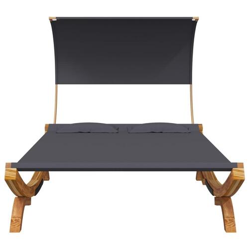 Loungeseng med baldakin 165x203x126 cm bøjet træ antracitgrå