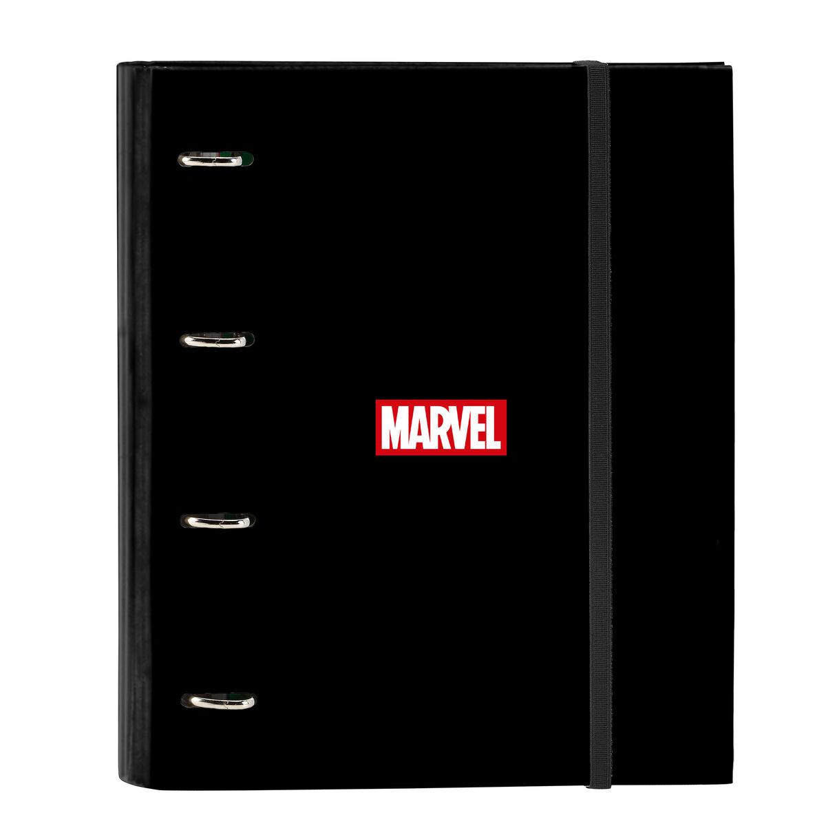 Marvel ringbind A4 - sort, 4 ringe (27 × 32 × 3,5 cm)