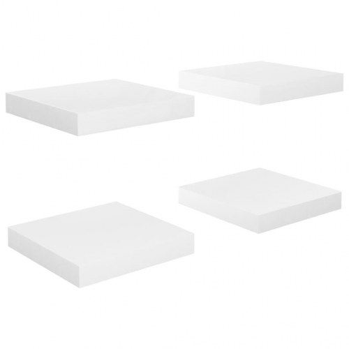 Væghylder - 4 stk. 23 × 23,5 × 3,8 cm i MDF, hvid højglans