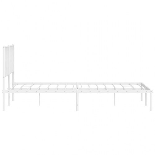 Sengeramme med sengegavl 183×213 cm - metal, hvid