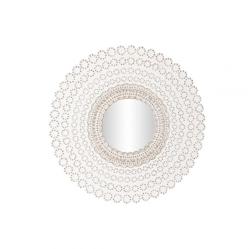 Vægspejl - hvid/natur, cirkulært, 120 cm