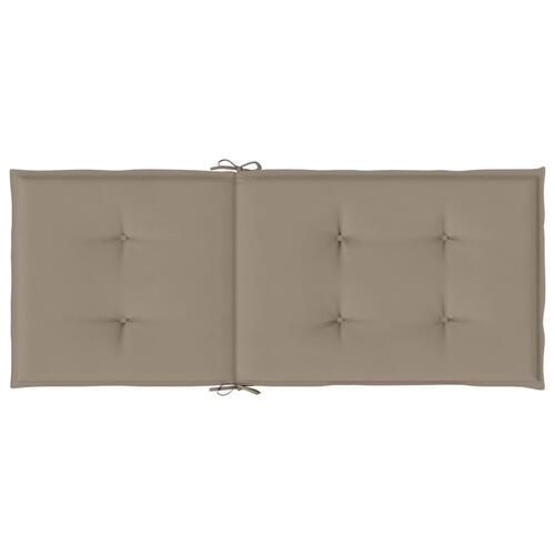 Stolehynder m. høj ryg 6 stk. 120x50x3 cm stof gråbrun