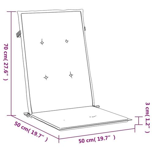 Stolehynder m. høj ryg 6 stk. 120x50x3 cm stof gråbrun