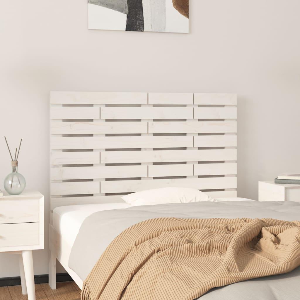 Sengegavl 106x3x63 cm massivt fyrretræ hvid