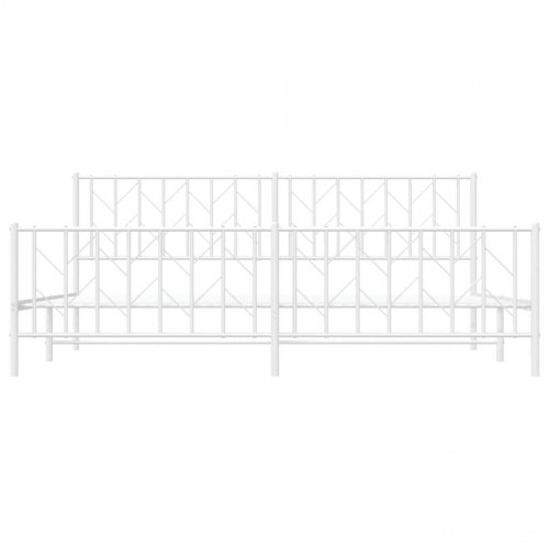 Sengeramme med sengegavl og fodgærde 200 x 200 cm - hvid