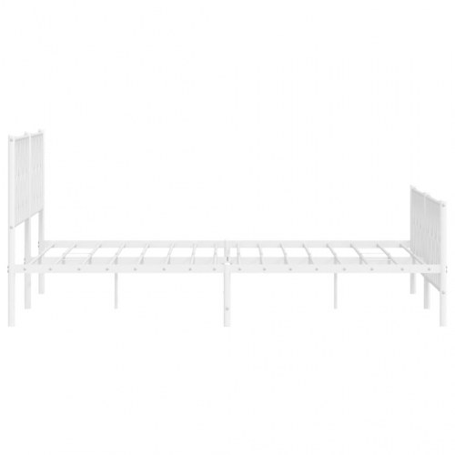 Sengeramme med sengegavl og fodgærde 200 x 200 cm - hvid