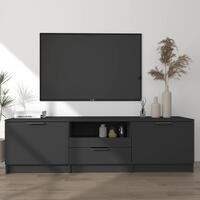 Tv-bord 140x35x40 cm konstrueret træ sort