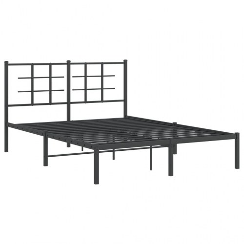 Sengeramme med sengegavl 140x190 cm metal sort