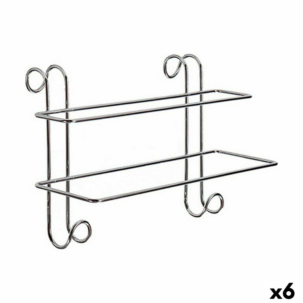 Hængende Håndklædestativ Sølvfarvet Metal 14 X 20 X 39 Cm 6 Enheder