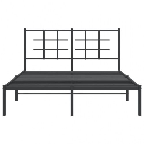 Sengeramme med sengegavl 140x190 cm metal sort