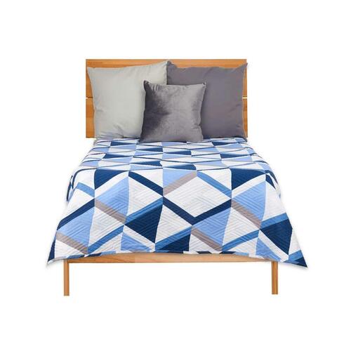 Sengetæppe med to sider 180 x 260 cm Blå Hvid (6 enheder)