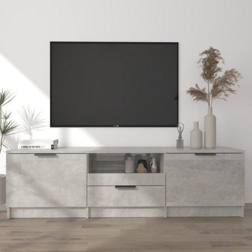 TV-bord 140 x 35 x 40 cm i konstrueret træ - betongrå