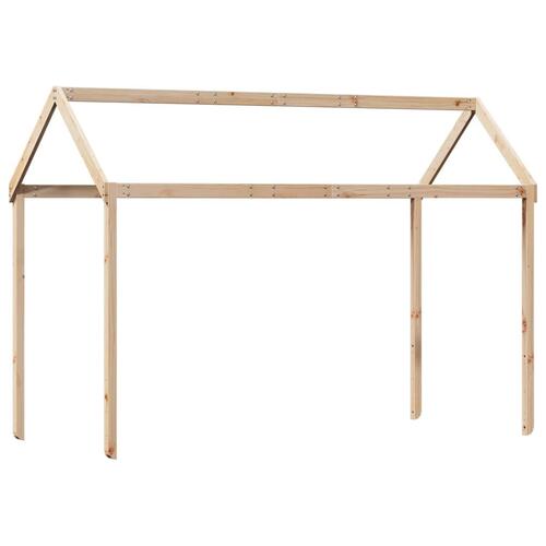 Højseng med stige og tag 90x200 cm massivt fyrretræ