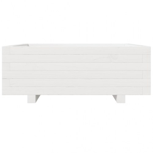 Plantekasse i massivt fyrretræ 70 x 70 x 26,5 cm - hvid