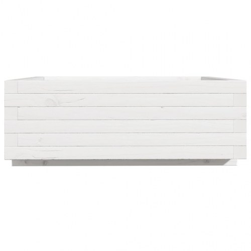 Plantekasse i massivt fyrretræ 70 x 70 x 26,5 cm - hvid