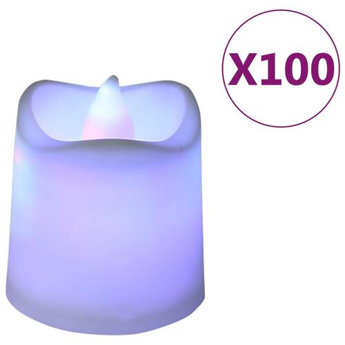 LED-stearinlys 100 stk. farverigt lys